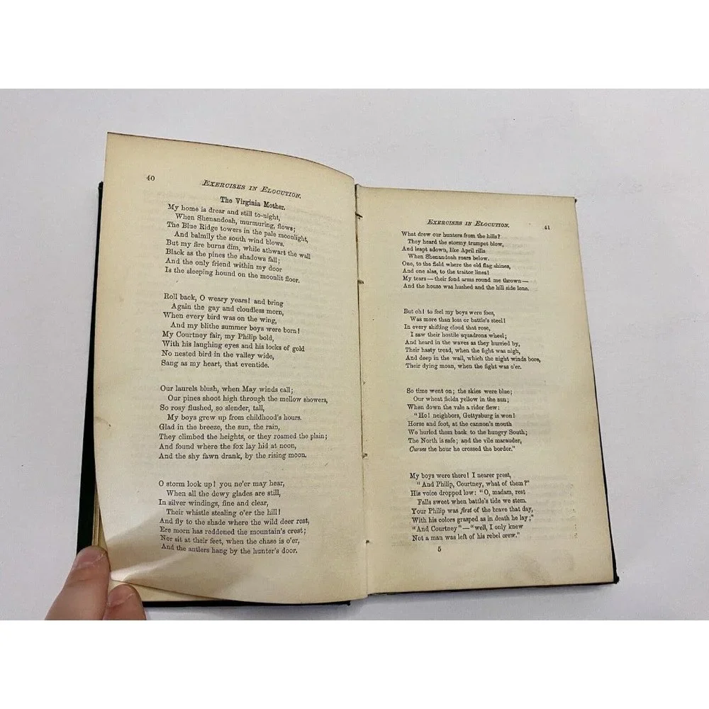 Exercises In Elocution Arranged Mrs. A. T. Randall 1868 Antique Speech Reference